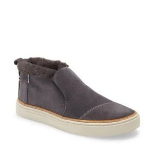 Toms Paxton Slip on Sherpa lined Gray Suede Sneaker Boots Sz Womens 9